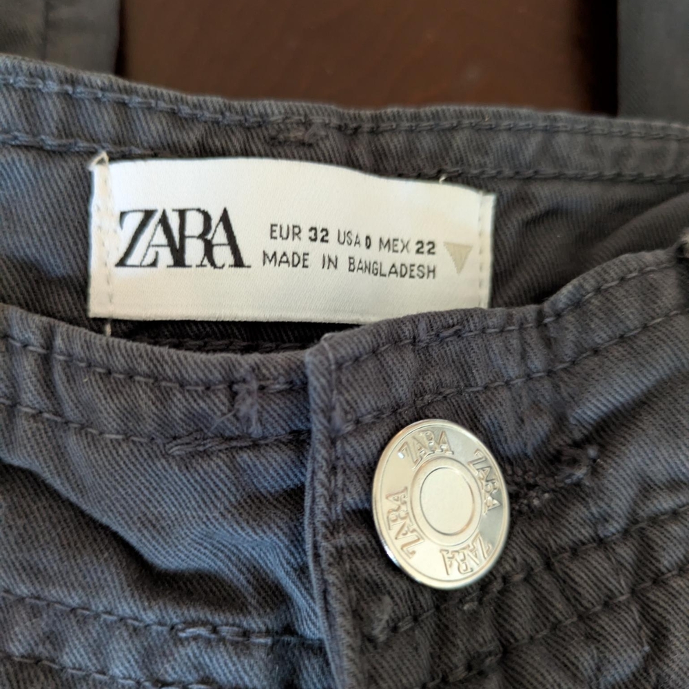 Zara Charcoal Cargo Trousers - Picture 2 of 2